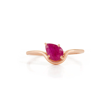 Pear Cut Ruby Solitaire Ring