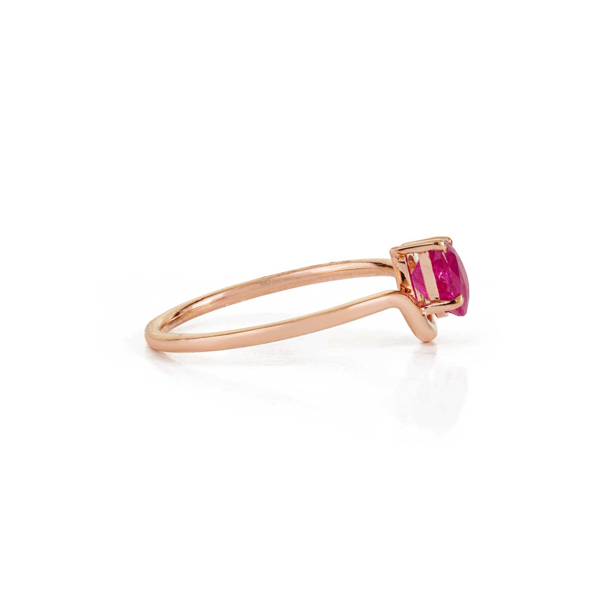 Pear Cut Ruby Solitaire Ring