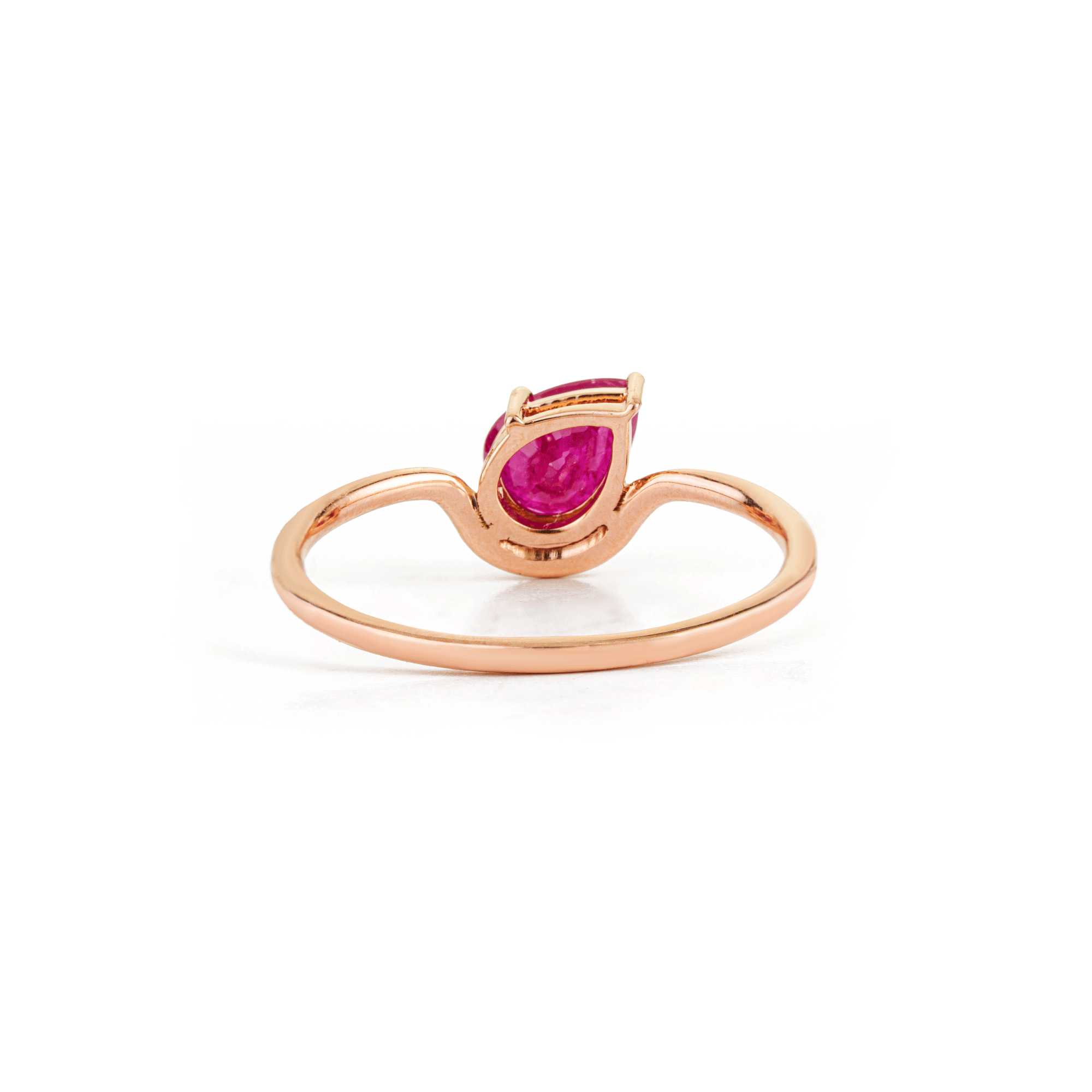 Pear Cut Ruby Solitaire Ring