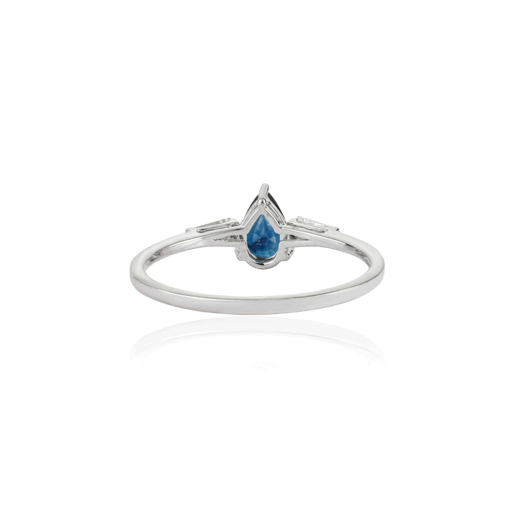 Pear Cut Blue Sapphire & Diamond Ring