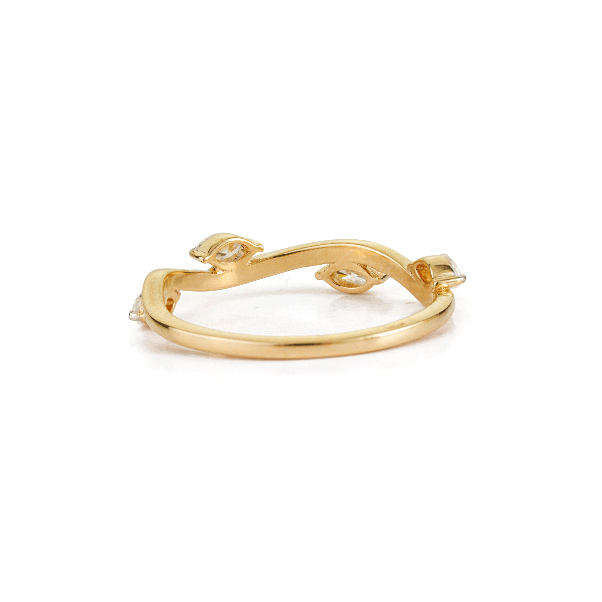 Diamond Crossover Wave Ring