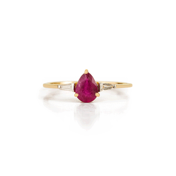 Ruby Pear Shaped Ring