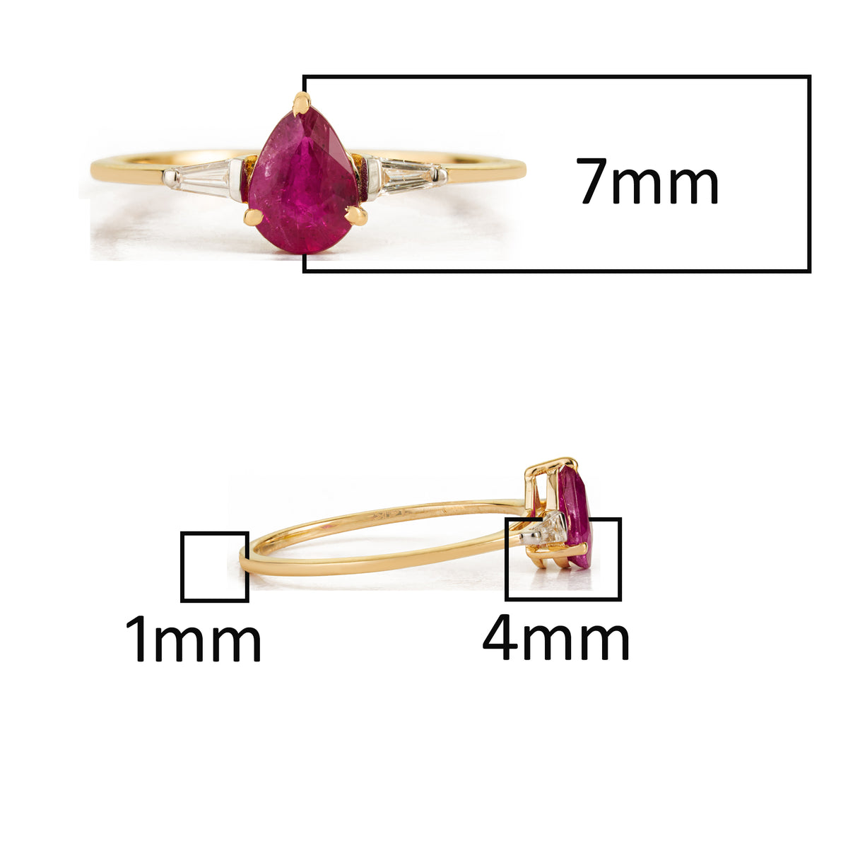 Ruby Pear Shaped Ring