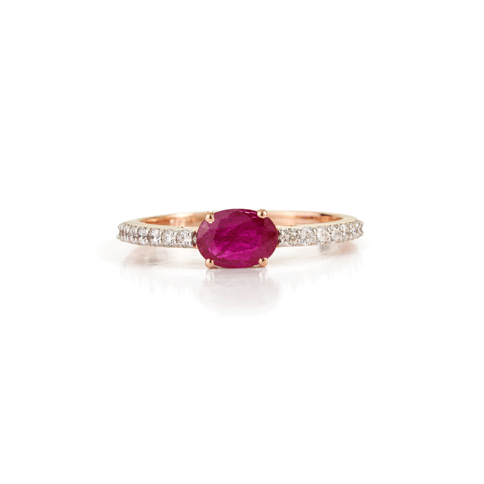Oval Ruby & Diamond Ring