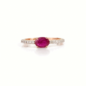 Oval Ruby & Diamond Ring