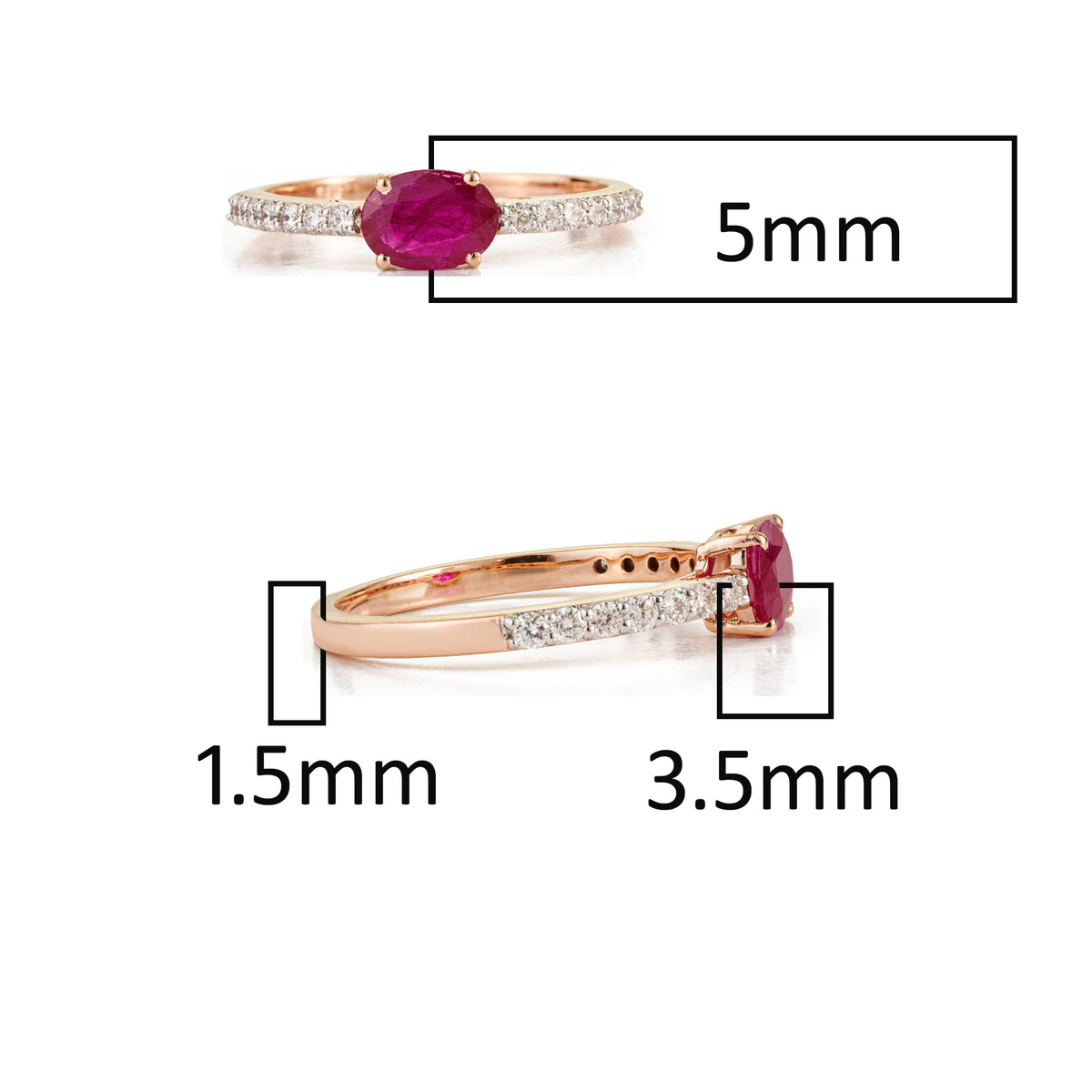 Oval Ruby & Diamond Ring