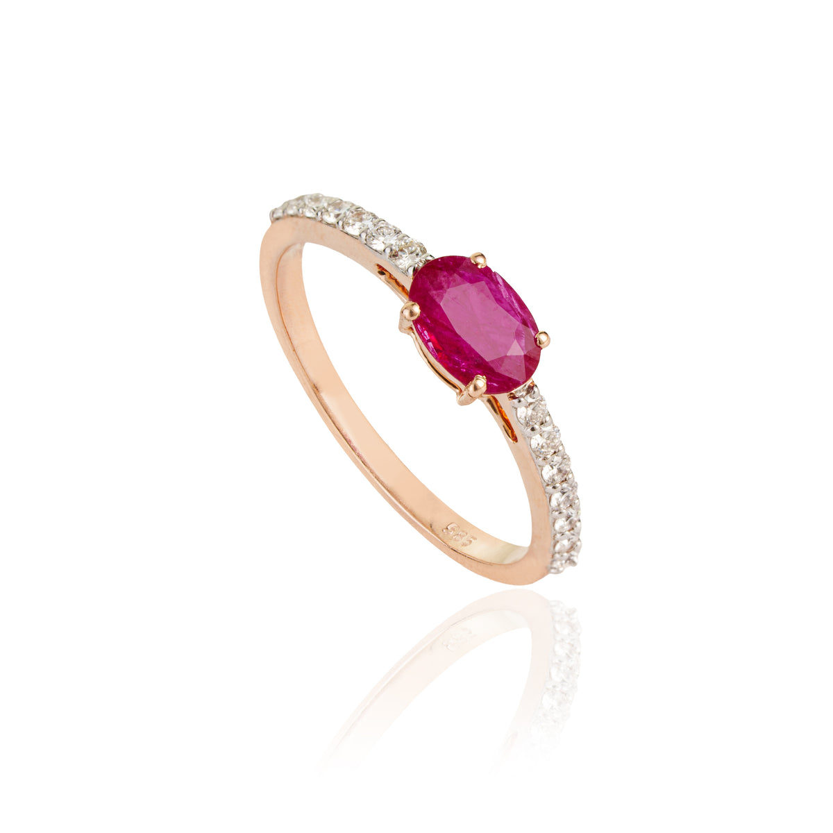 Oval Ruby & Diamond Ring
