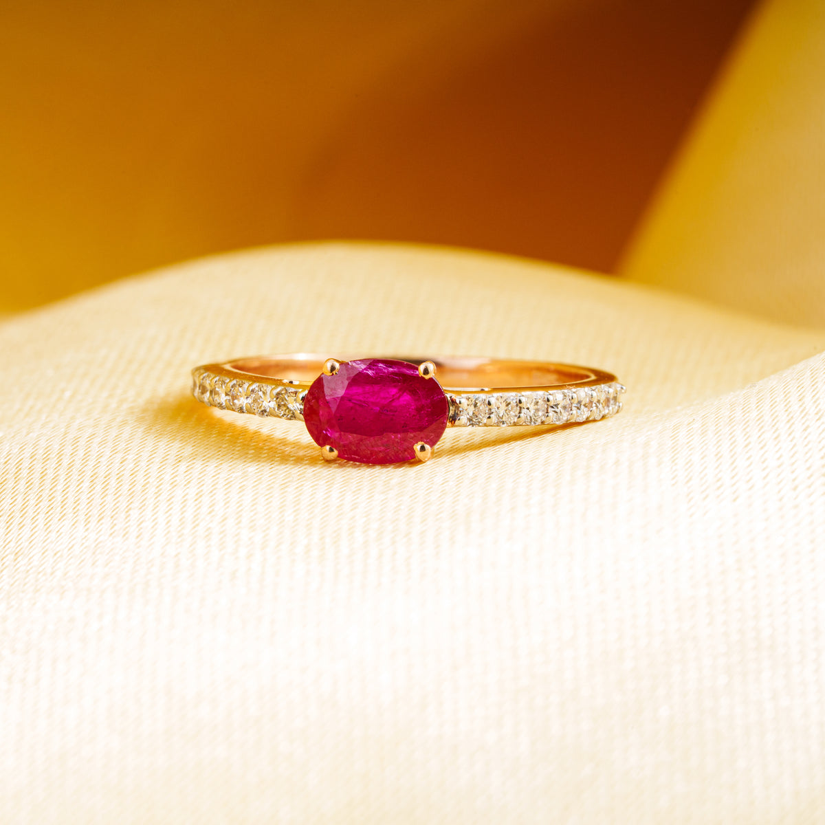 Oval Ruby & Diamond Ring