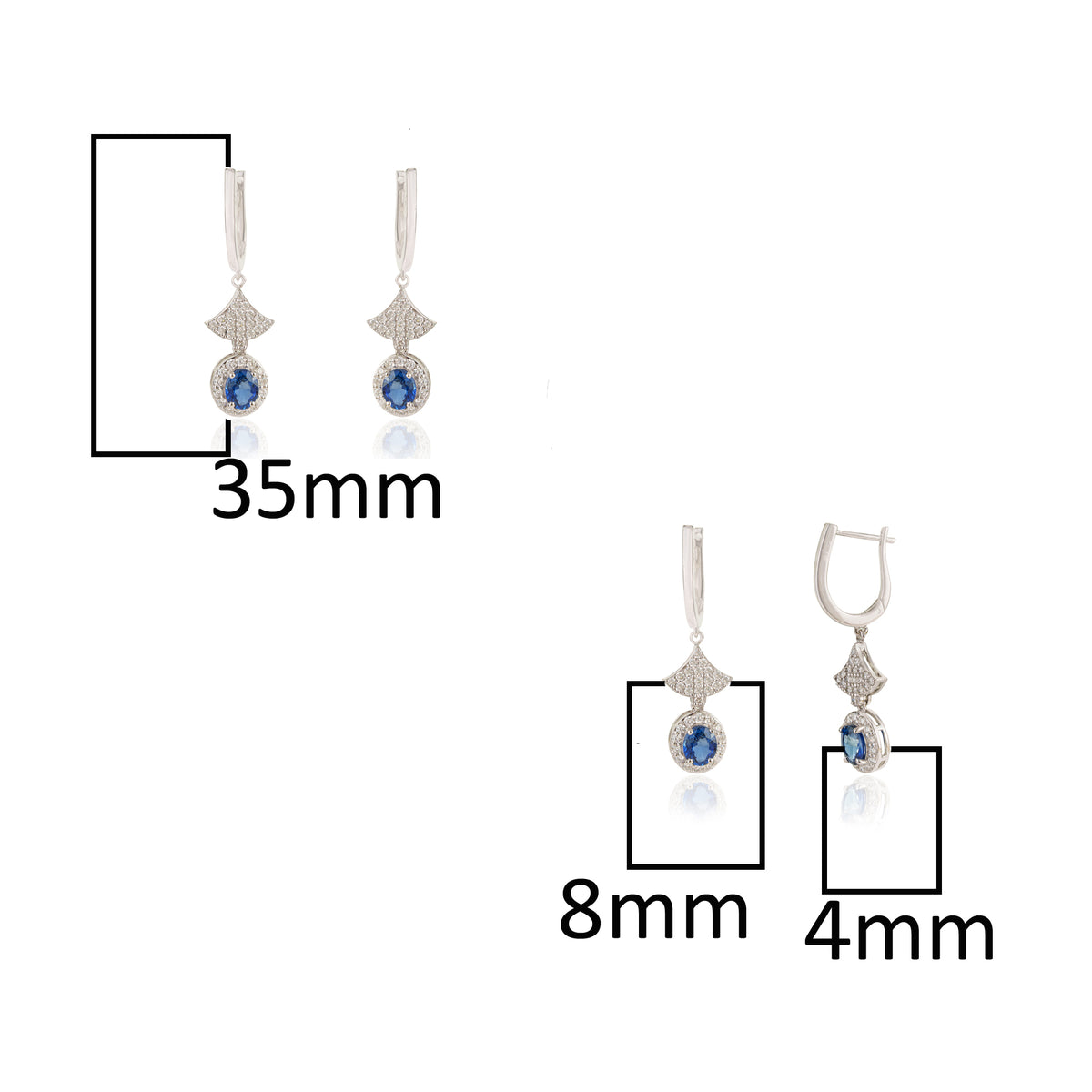 Blue Sapphire Diamond Drop Earrings