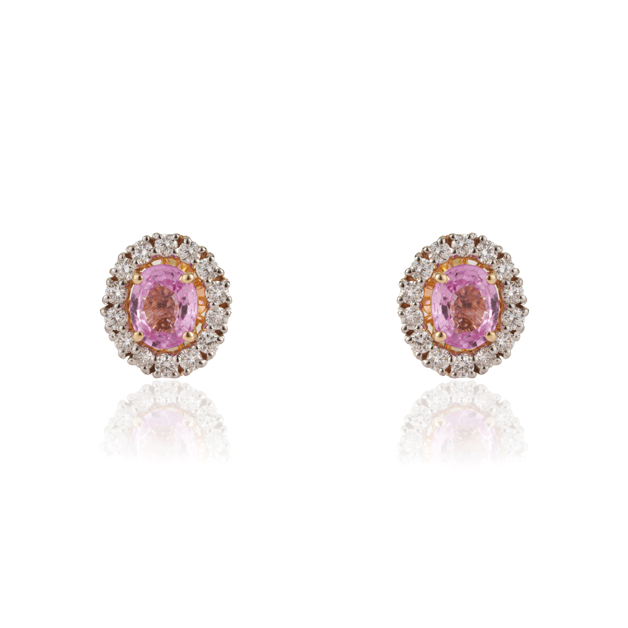 Pink Sapphire Stud Diamond