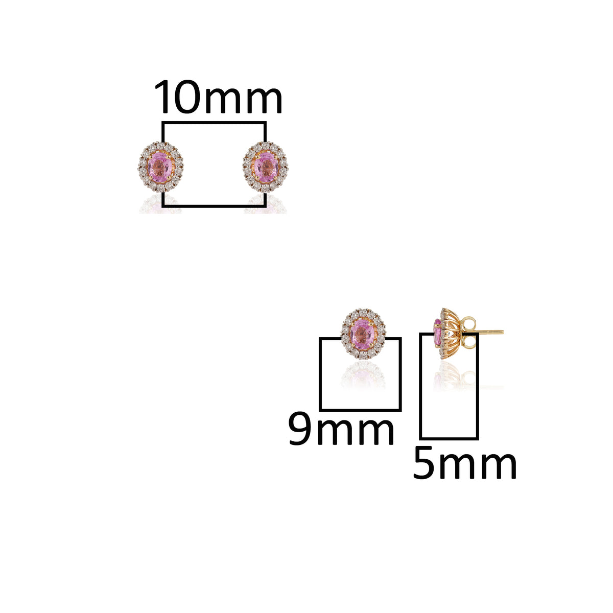 Pink Sapphire Stud Diamond