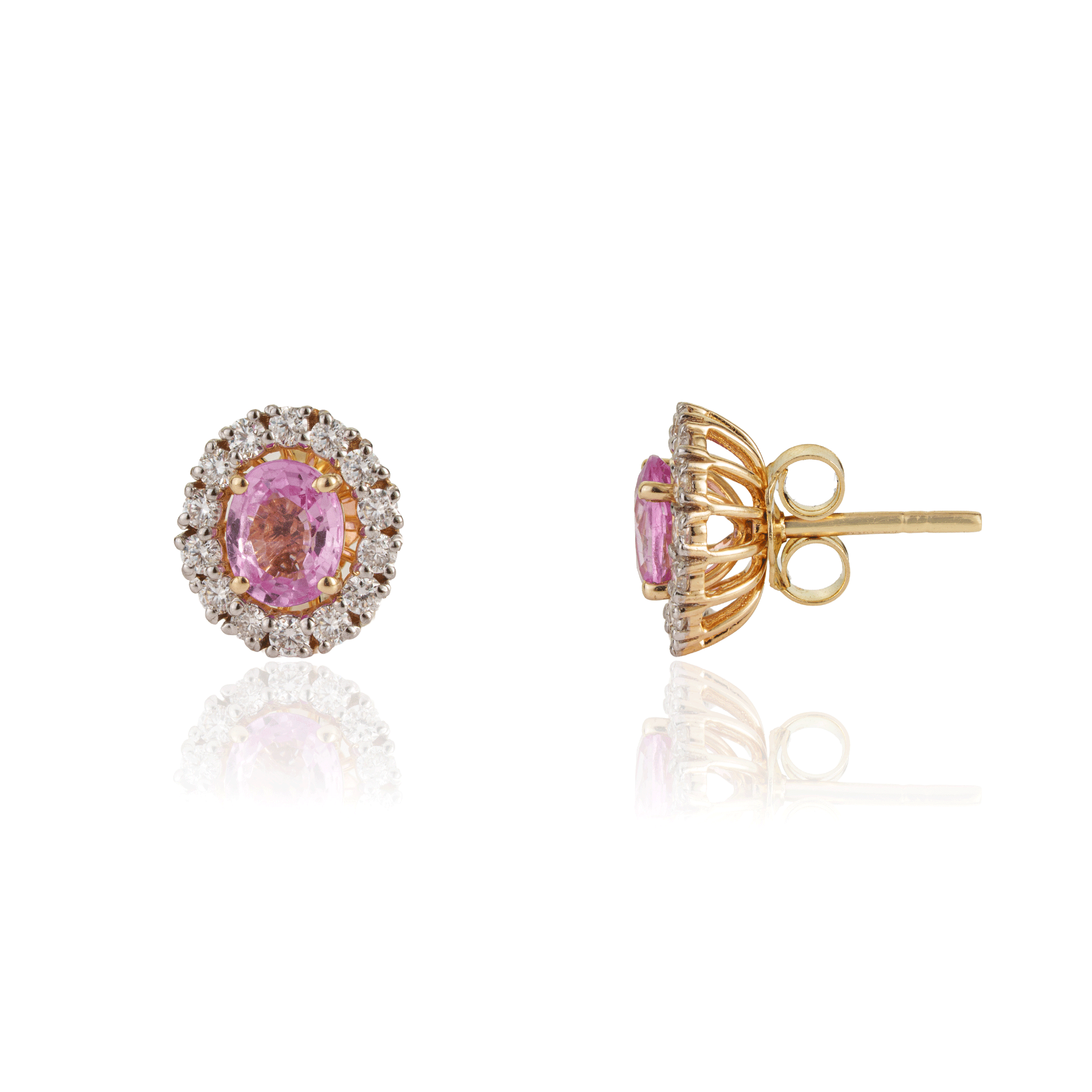 Pink Sapphire Stud Diamond