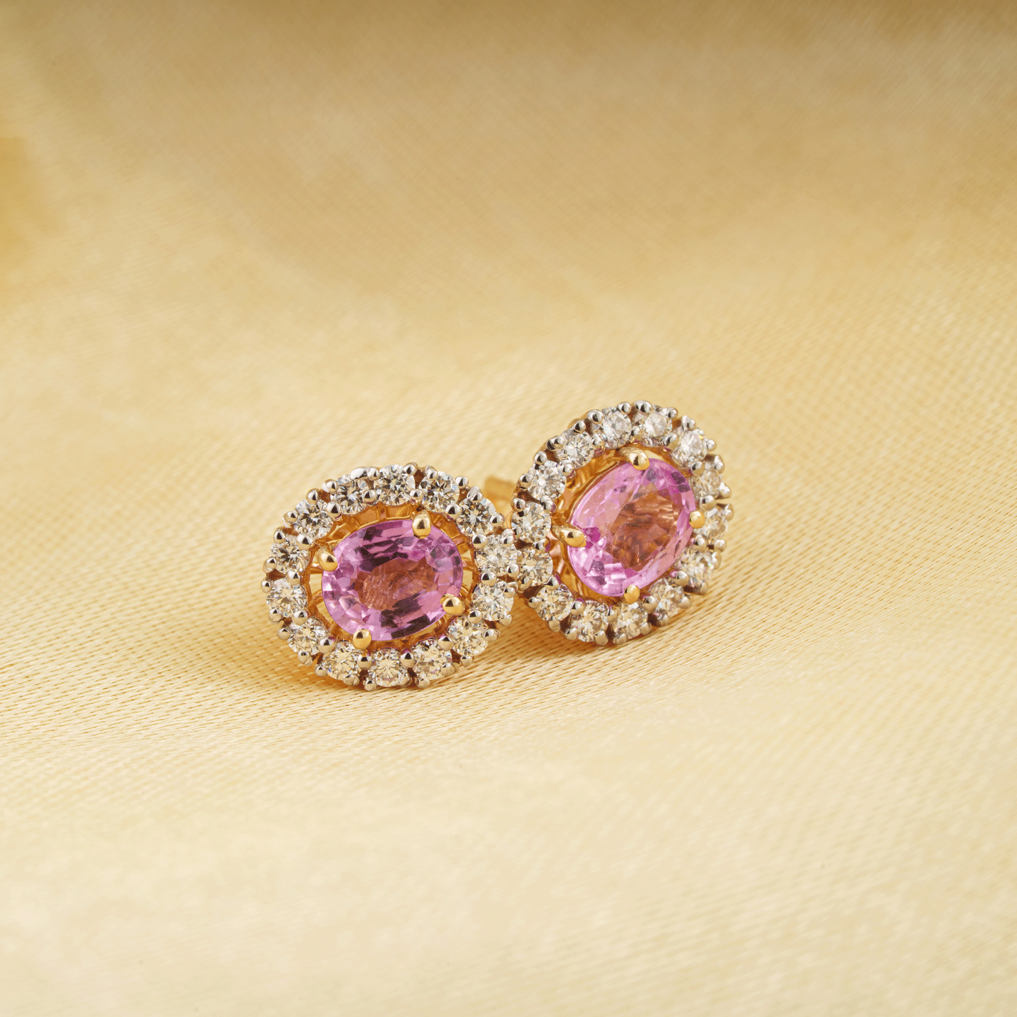 Pink Sapphire Stud Diamond