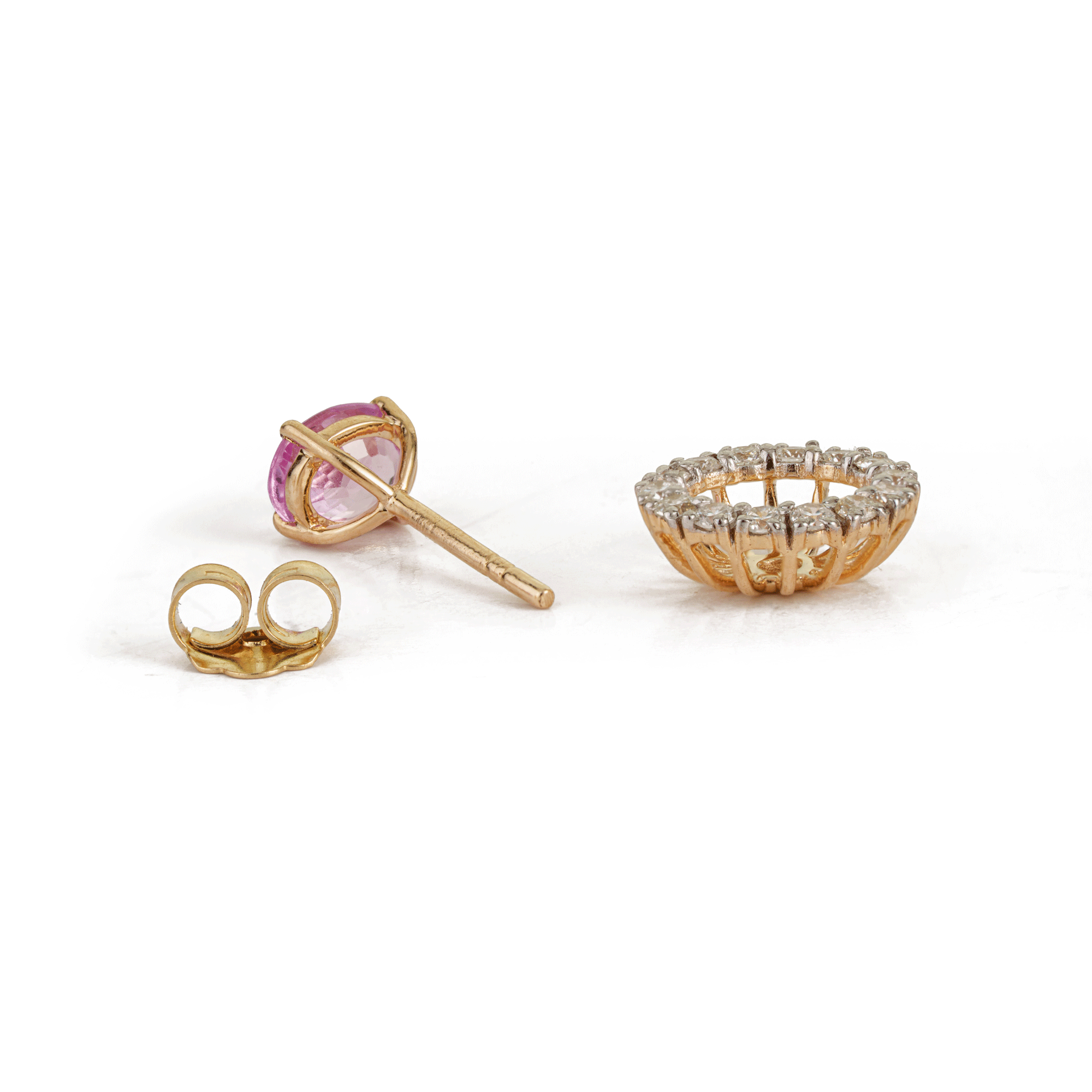 Pink Sapphire Stud Diamond