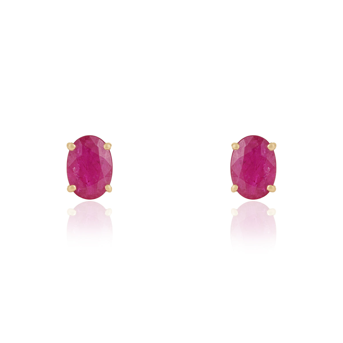 Ruby Diamond Halo Stud Earrings
