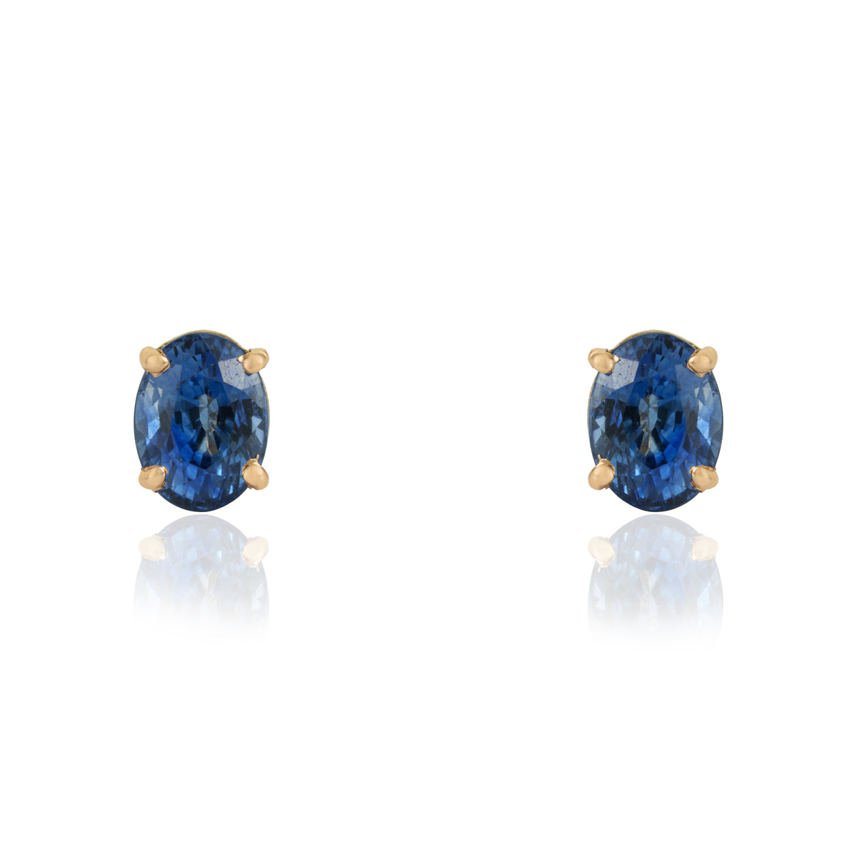 Blue Sapphire Diamond Halo Stud Earrings