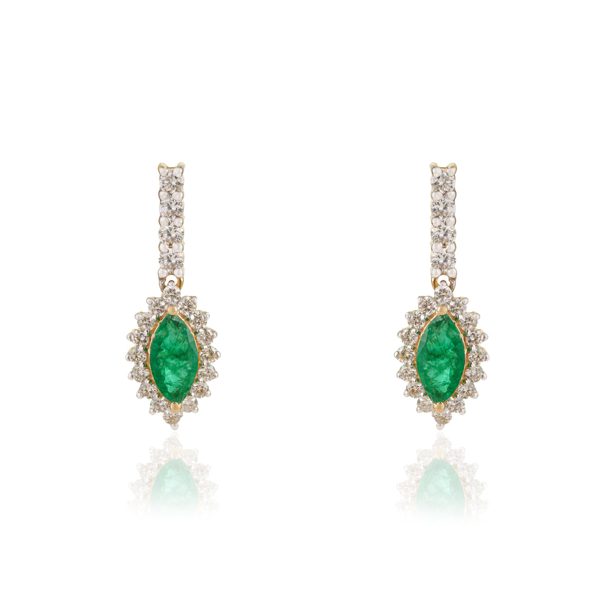 Emerald Diamond Drop Earrings