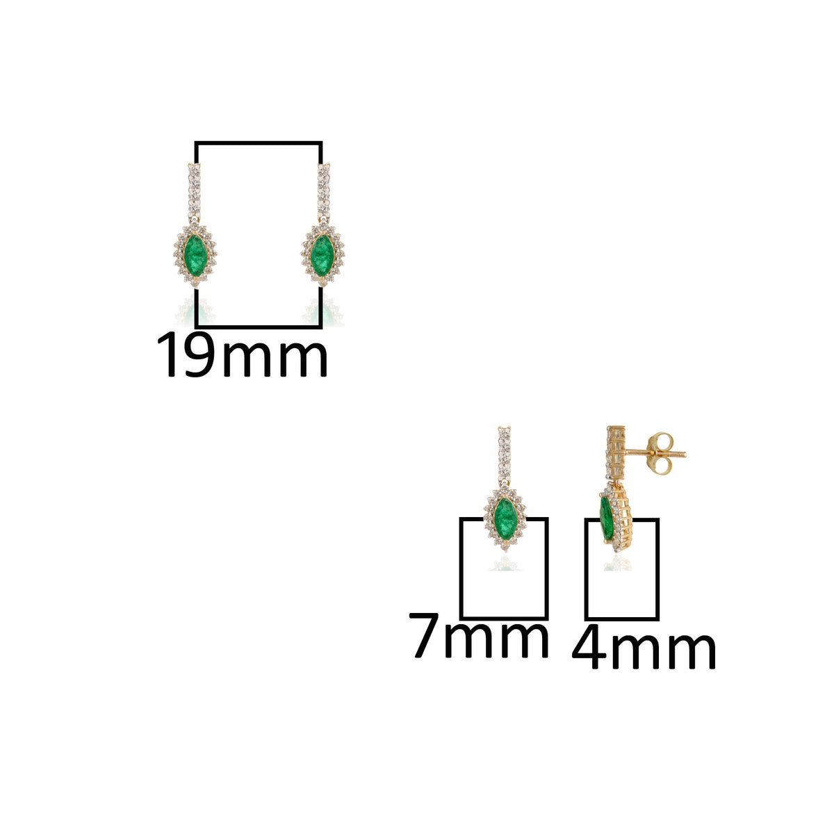 Emerald Diamond Drop Earrings