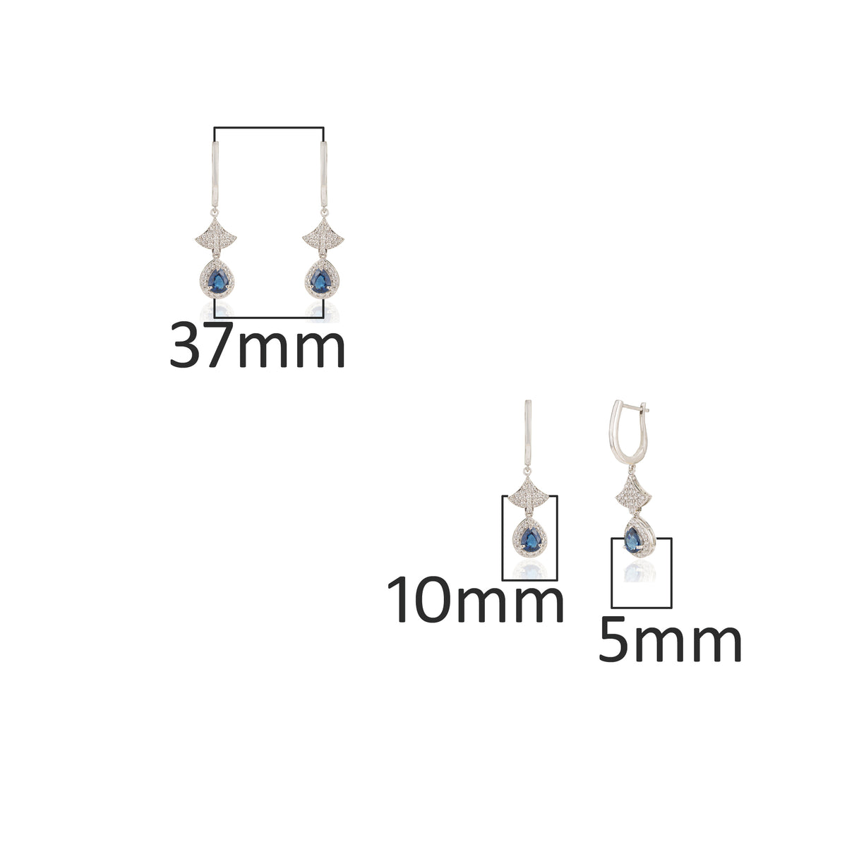 Blue Sapphire Diamond Drop Earrings