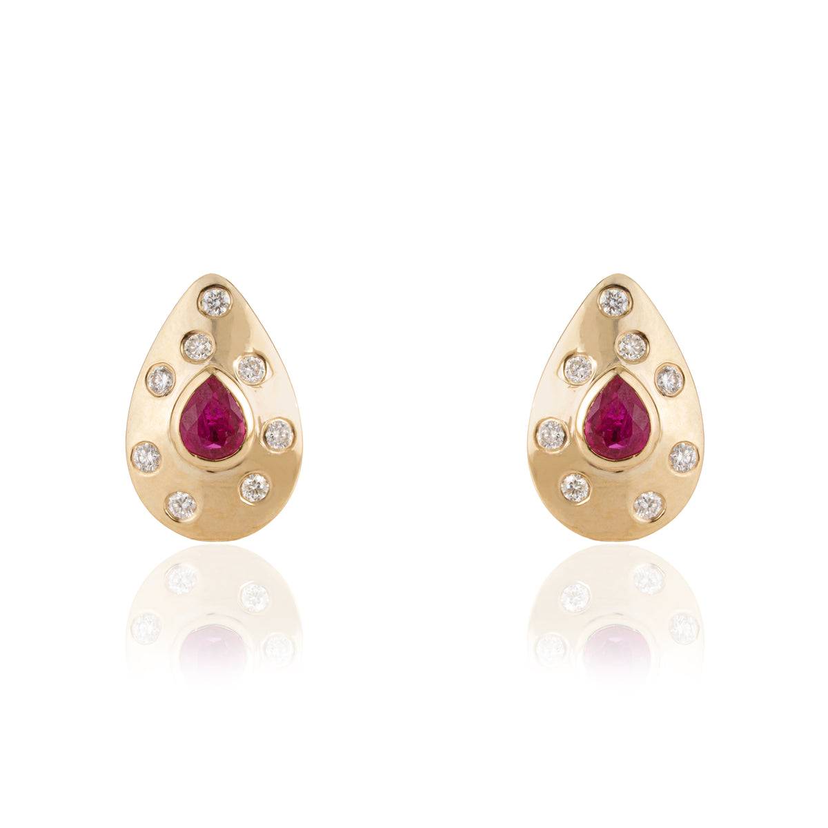 Ruby Diamond Stud Earrings