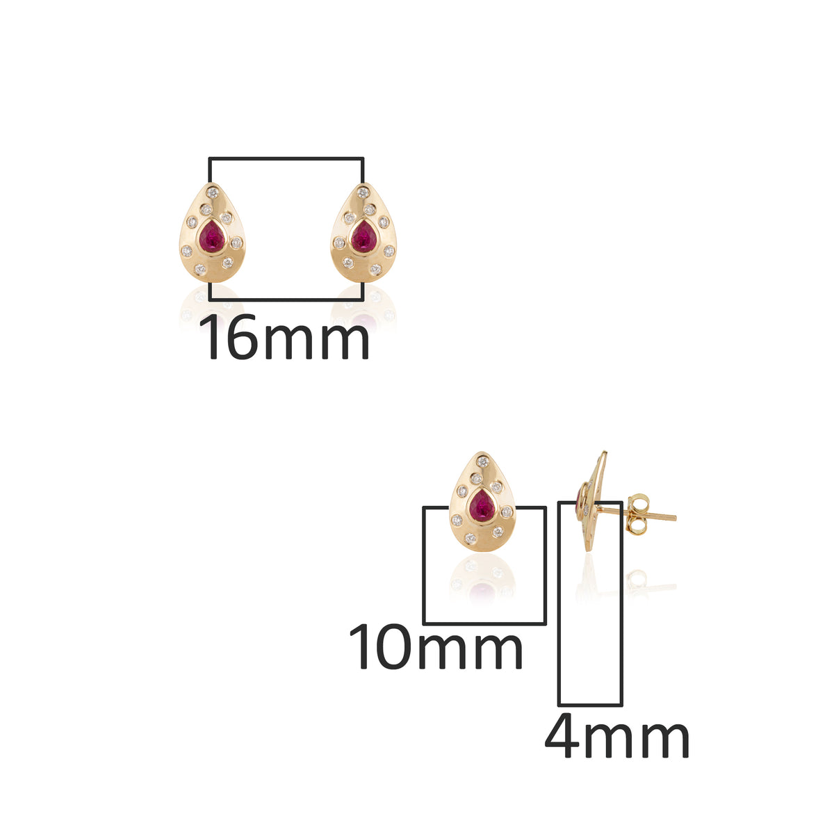 Ruby Diamond Stud Earrings