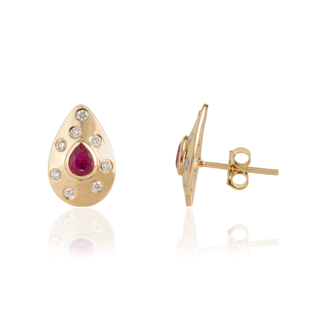 Ruby Diamond Stud Earrings