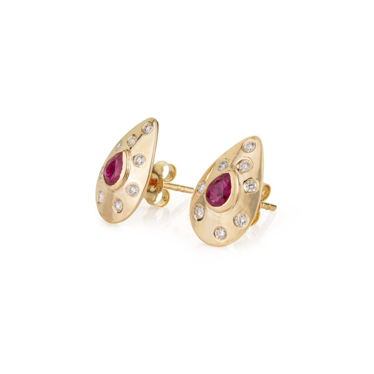 Ruby Diamond Stud Earrings