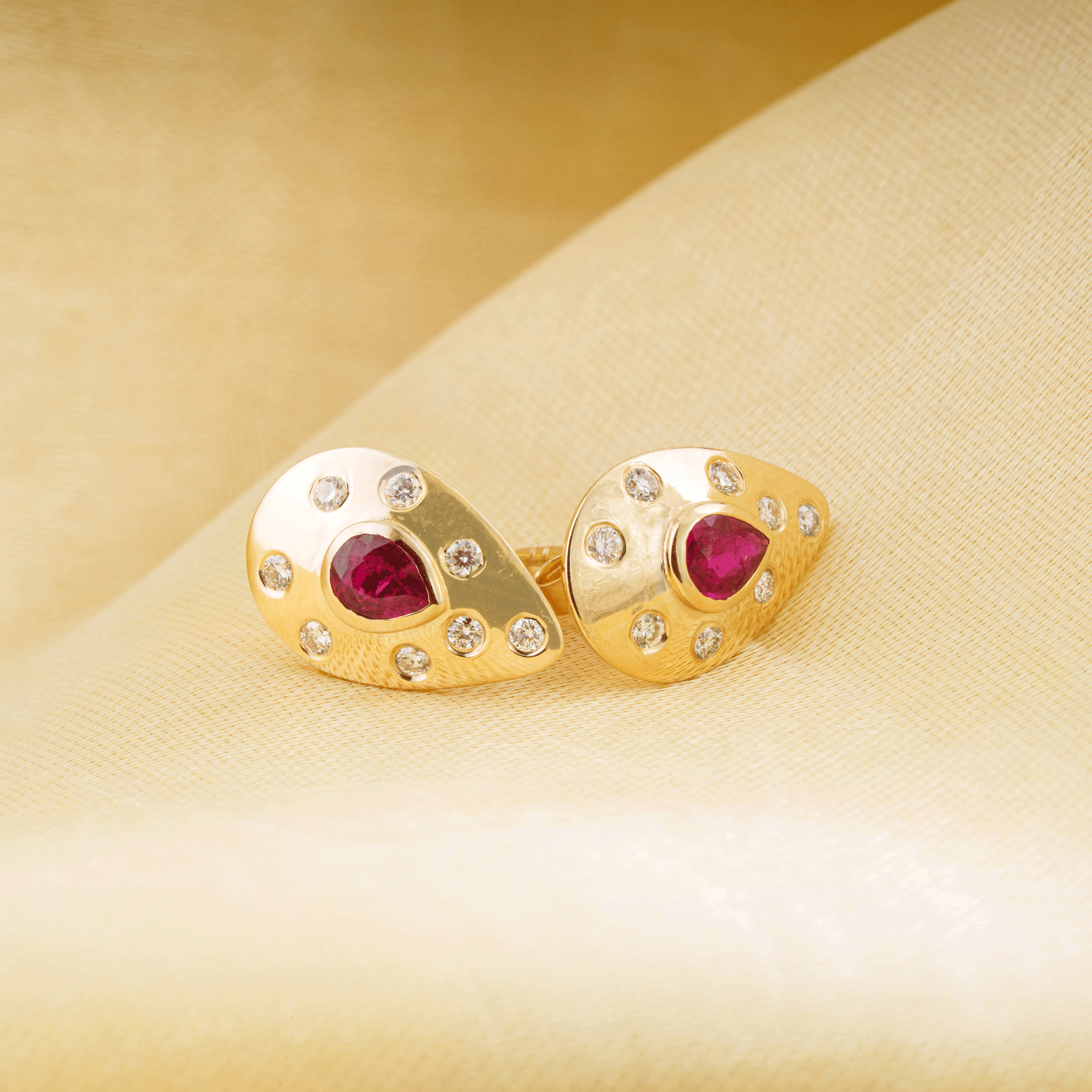 Ruby Diamond Stud Earrings