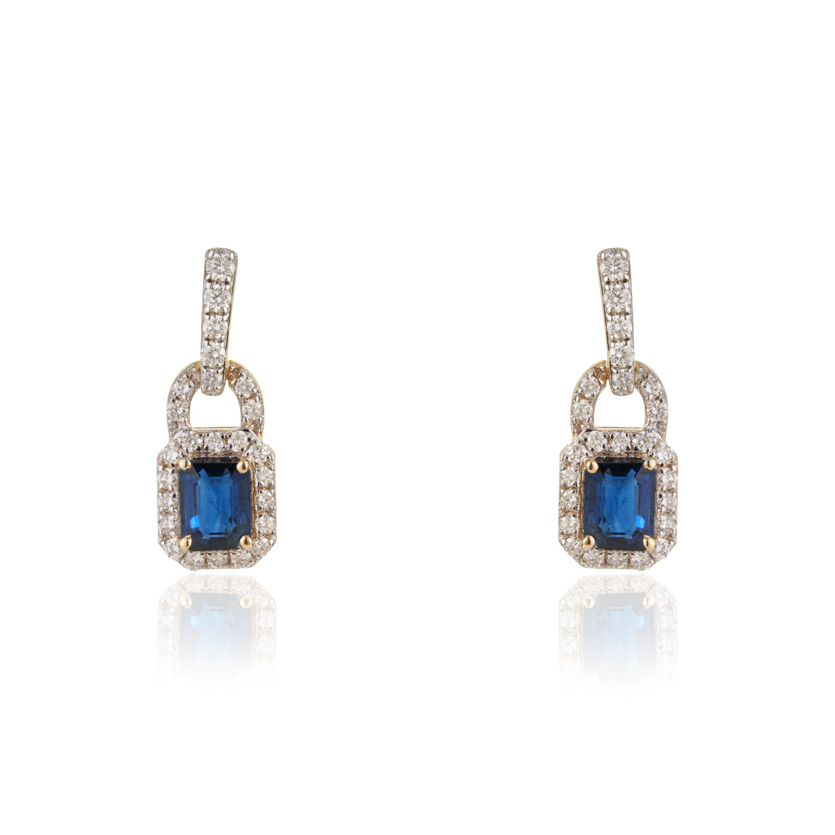 Blue Sapphire Diamond Earrings
