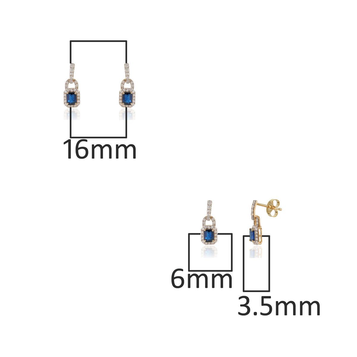 Blue Sapphire Diamond Earrings