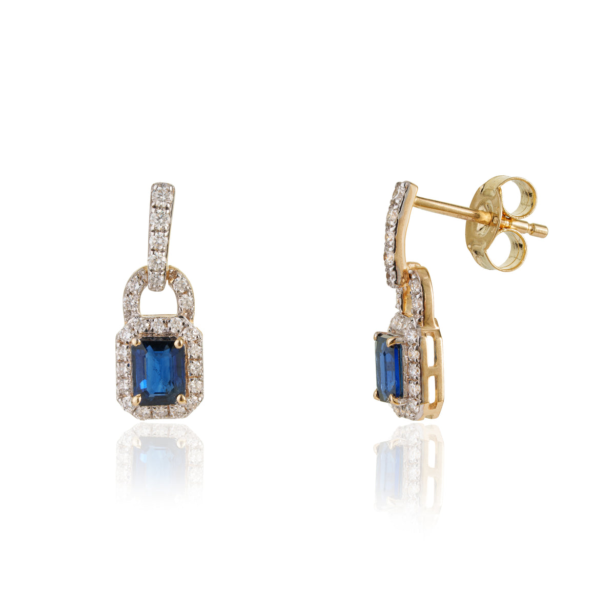 Blue Sapphire Diamond Earrings