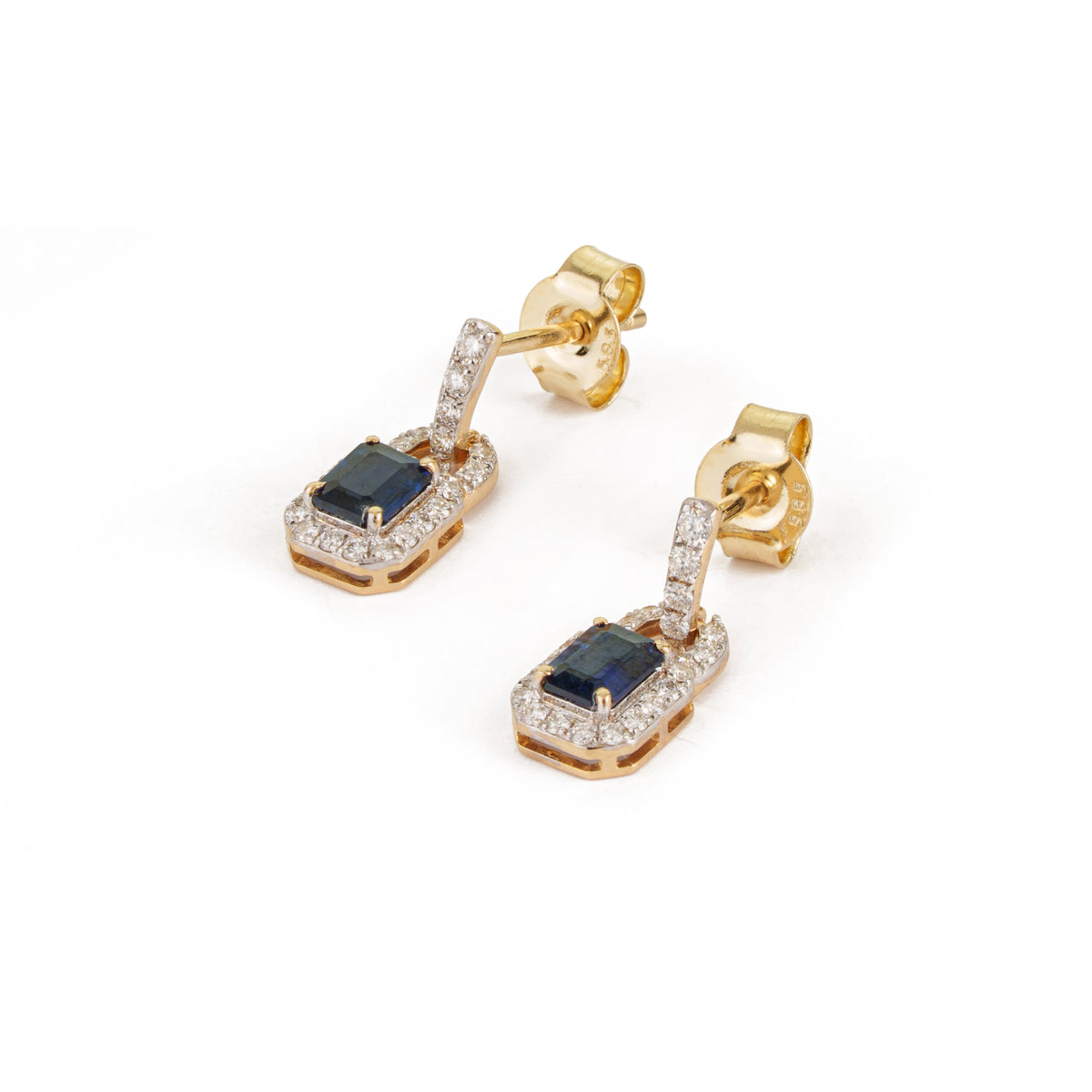 Blue Sapphire Diamond Earrings