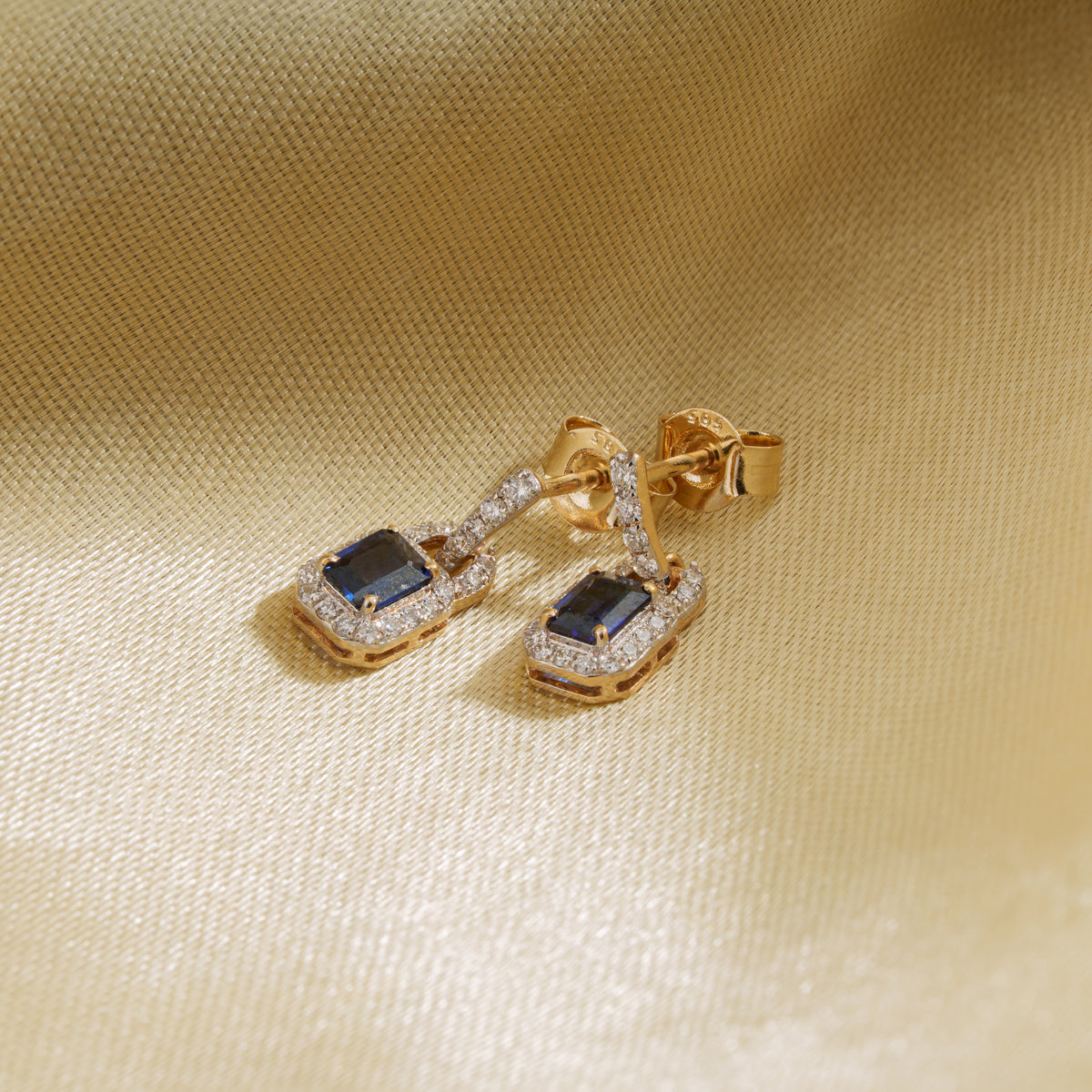 Blue Sapphire Diamond Earrings