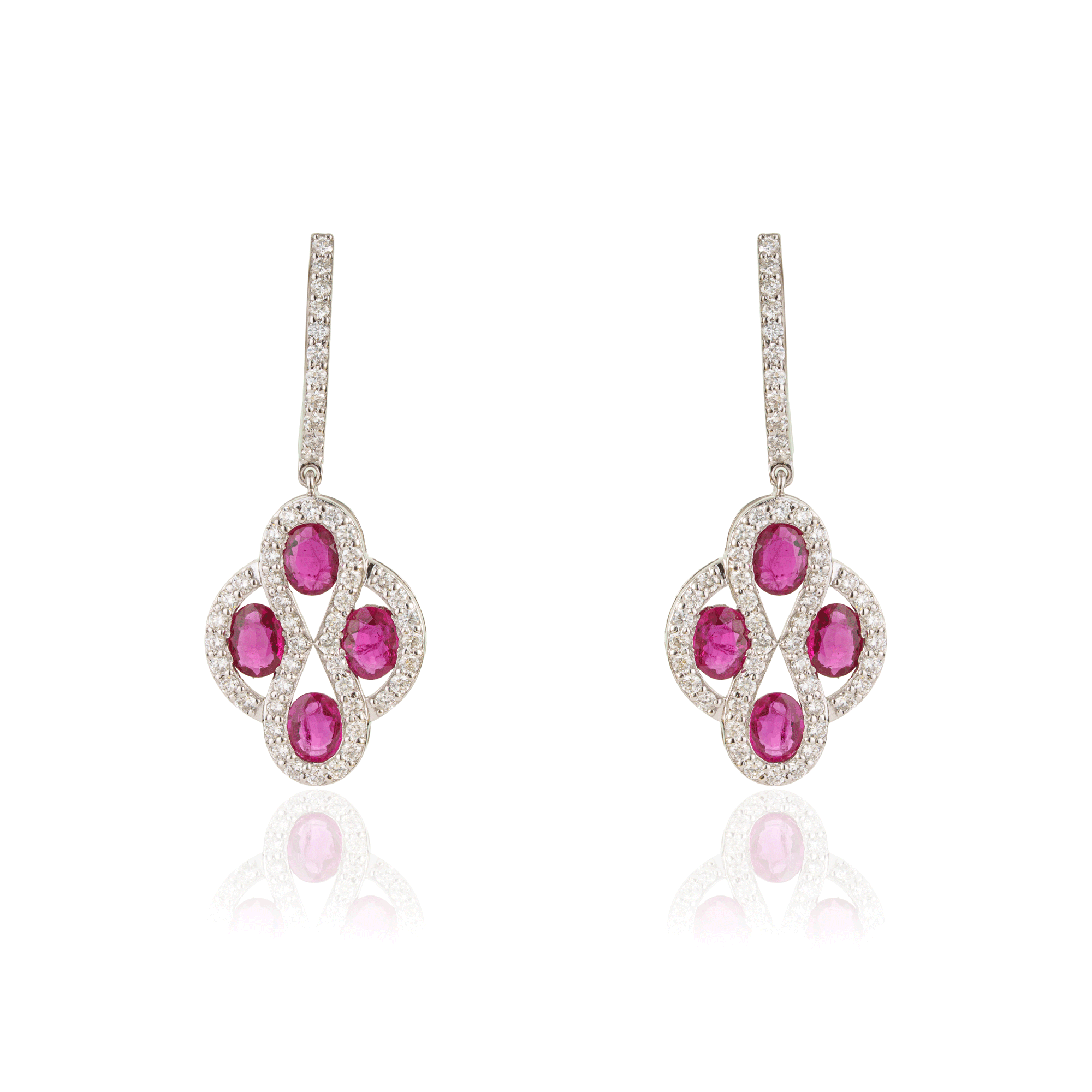 Ruby Diamond Drop Earrings