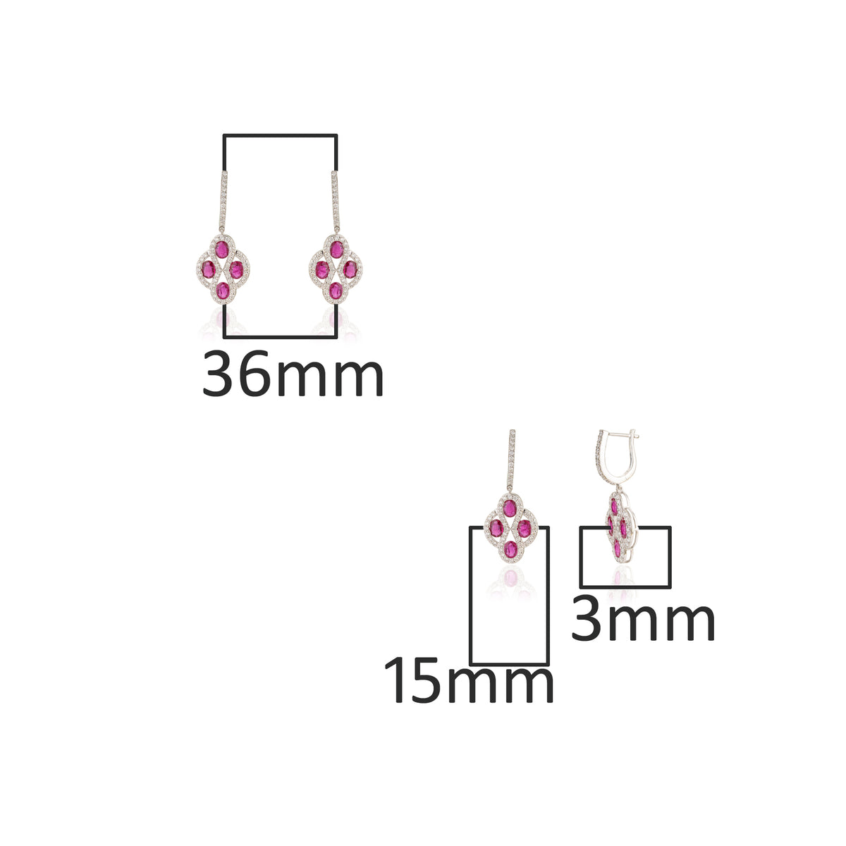 Ruby Diamond Drop Earrings