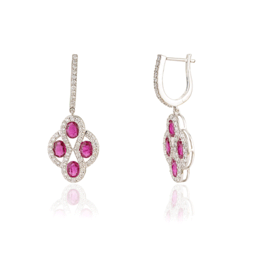 Ruby Diamond Drop Earrings