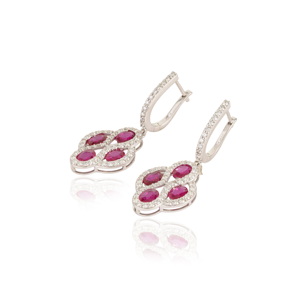 Ruby Diamond Drop Earrings
