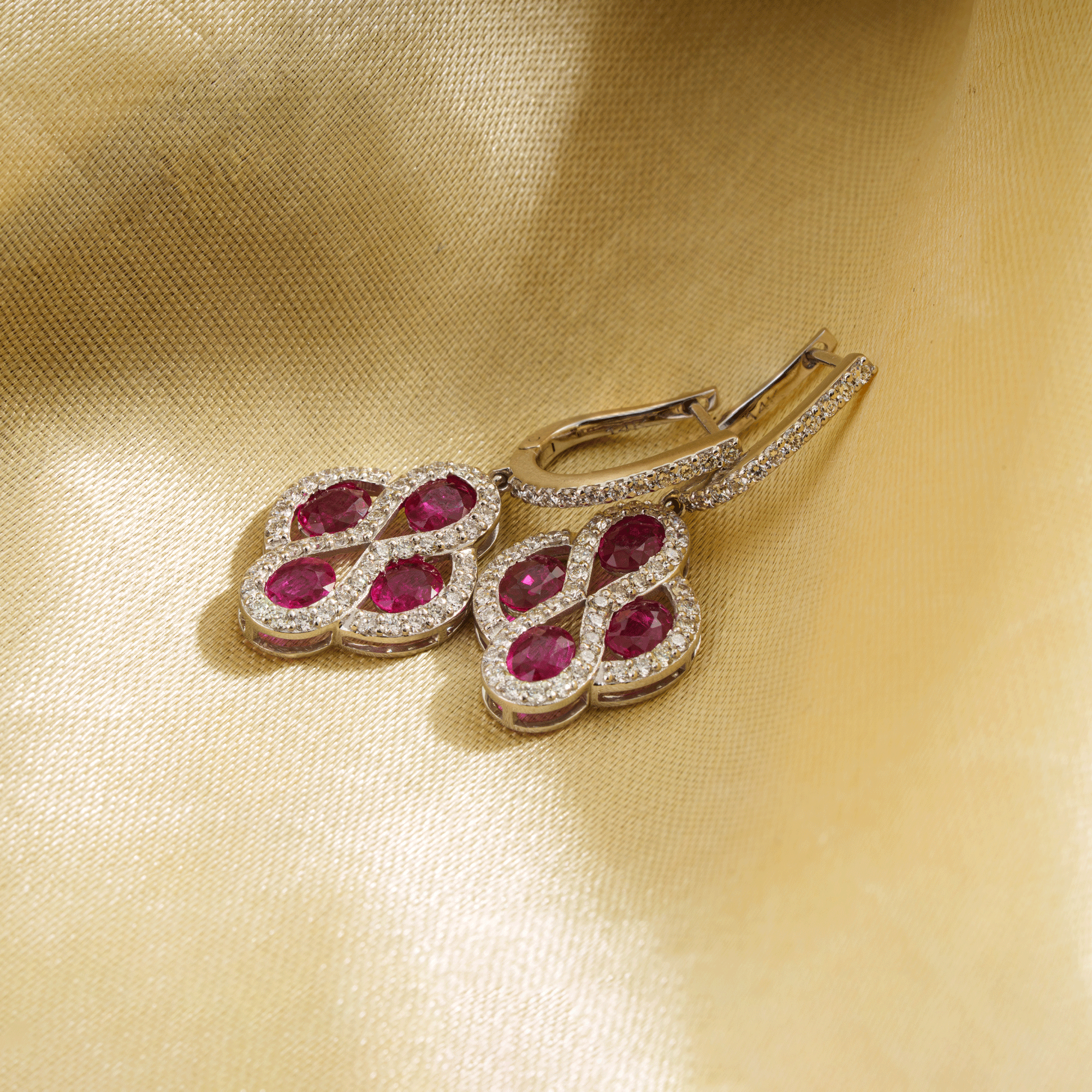 Ruby Diamond Drop Earrings