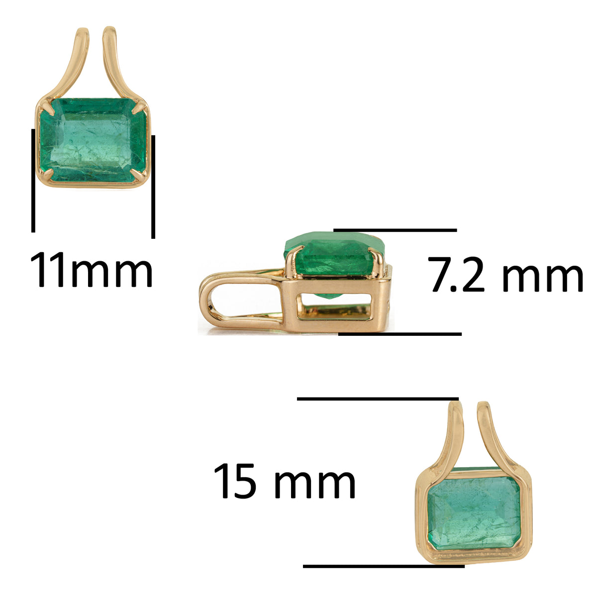 Rectangular Emerald Cut Pendant