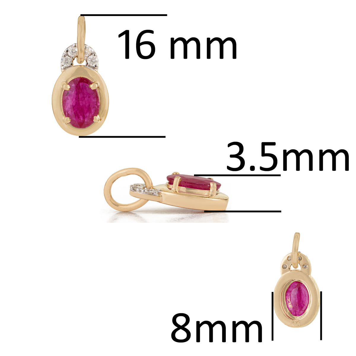 Ruby Pendant with Diamonds