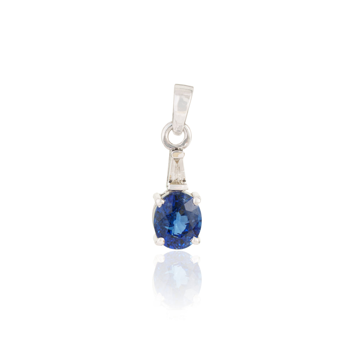 Blue Sapphire & Diamond Pendant