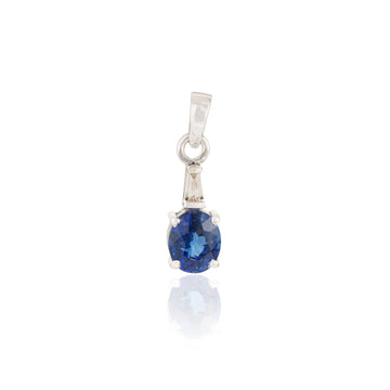 Blue Sapphire & Diamond Pendant