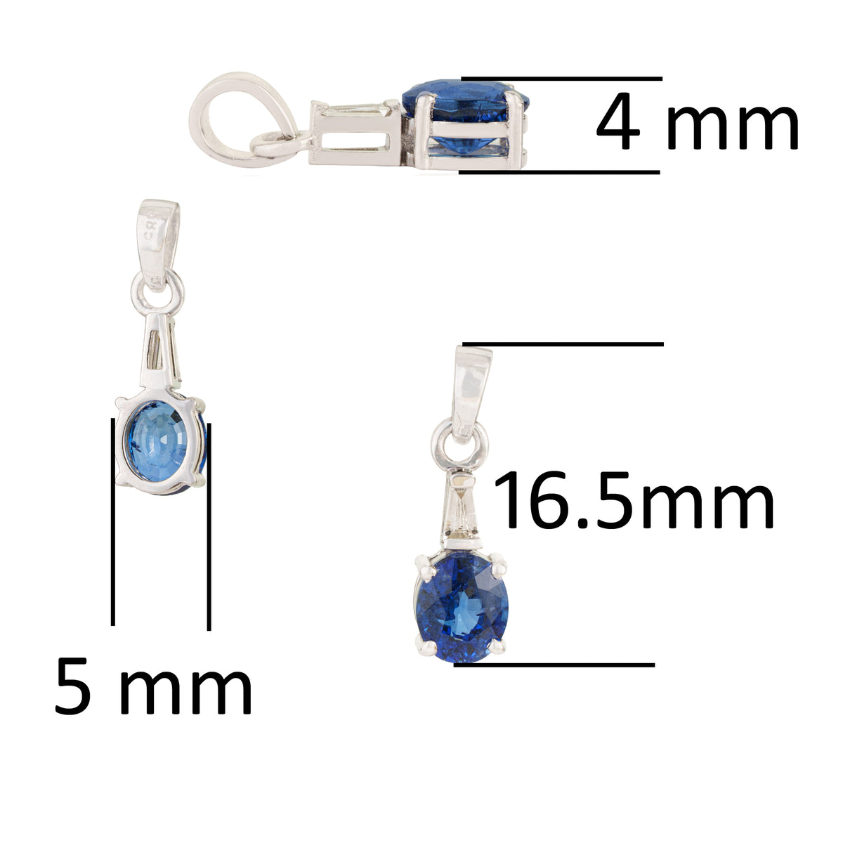 Blue Sapphire & Diamond Pendant