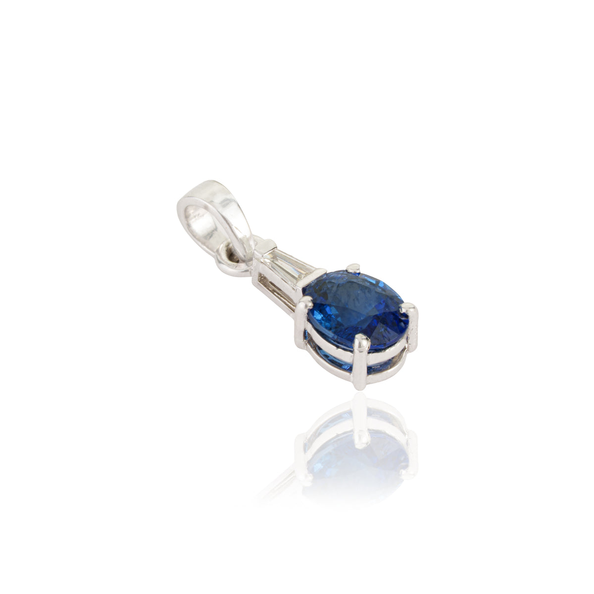Blue Sapphire & Diamond Pendant