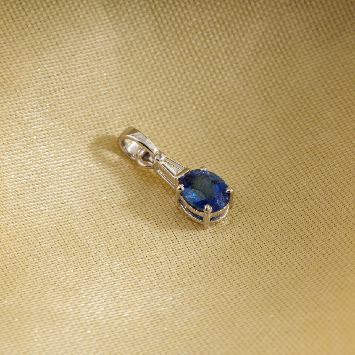 Blue Sapphire & Diamond Pendant