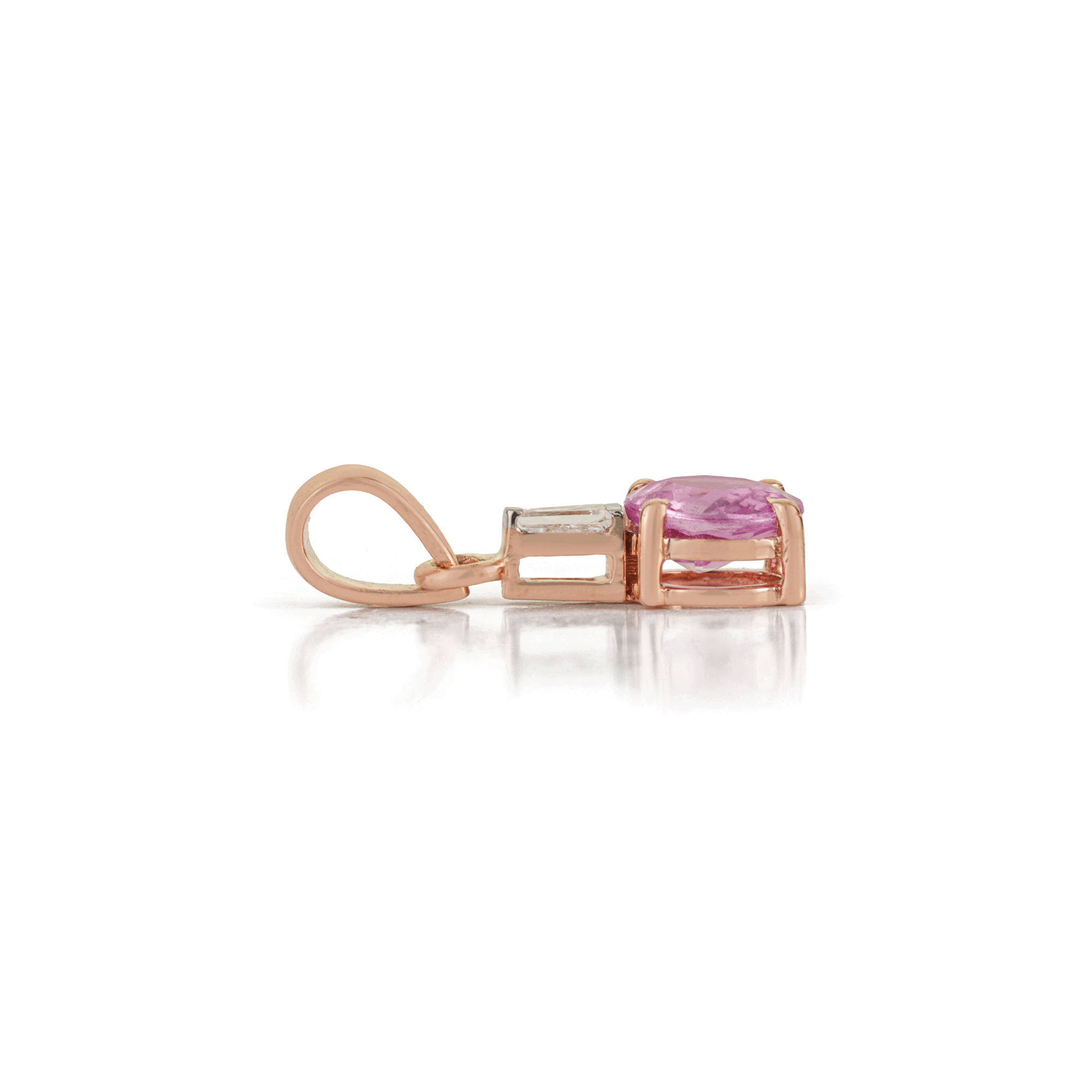 Pink Sapphire & Diamond Pendant