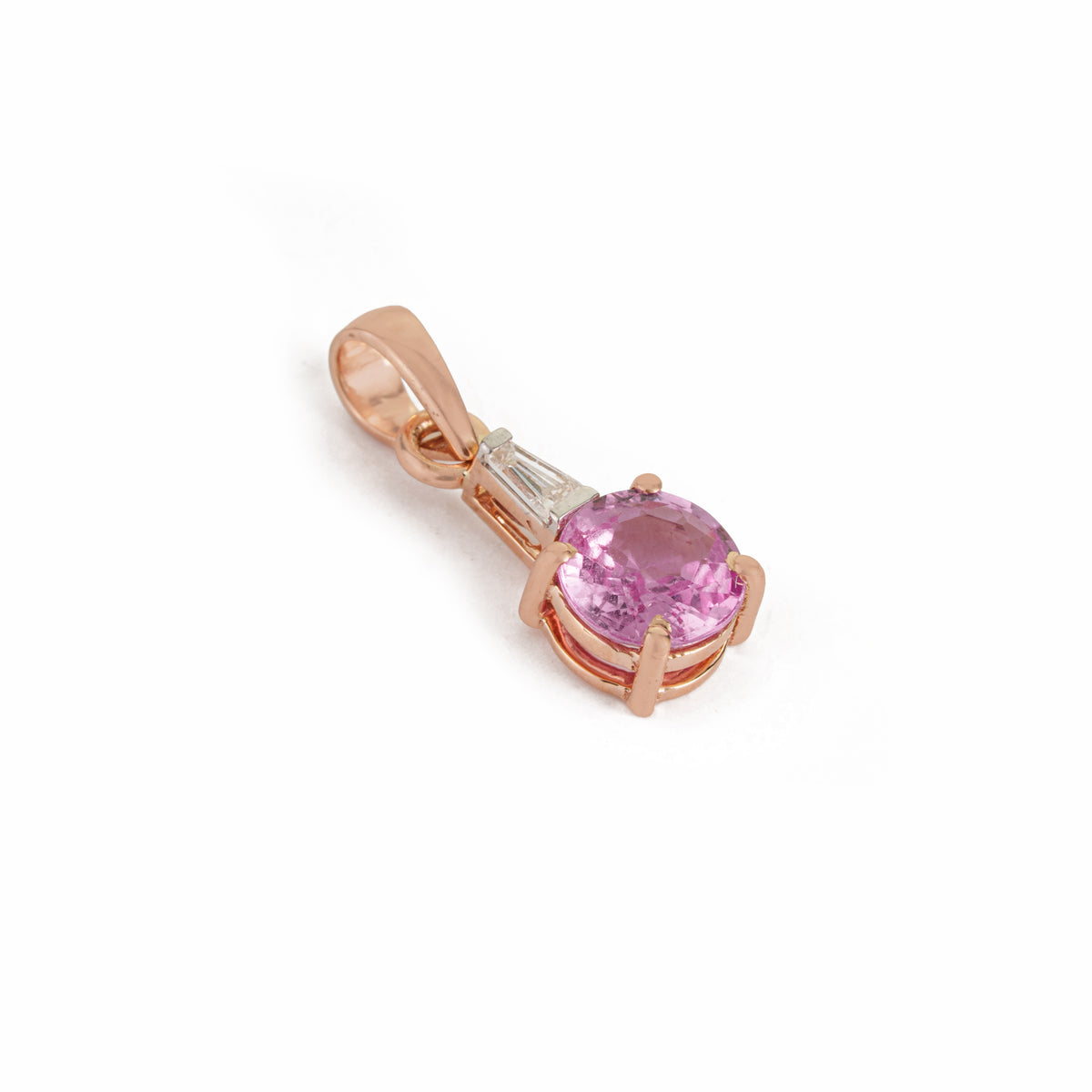 Pink Sapphire & Diamond Pendant