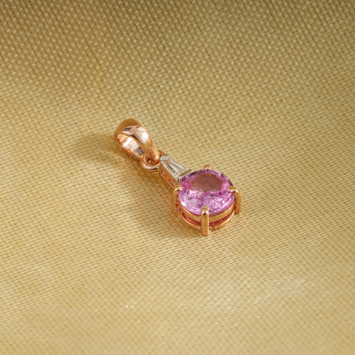 Pink Sapphire & Diamond Pendant