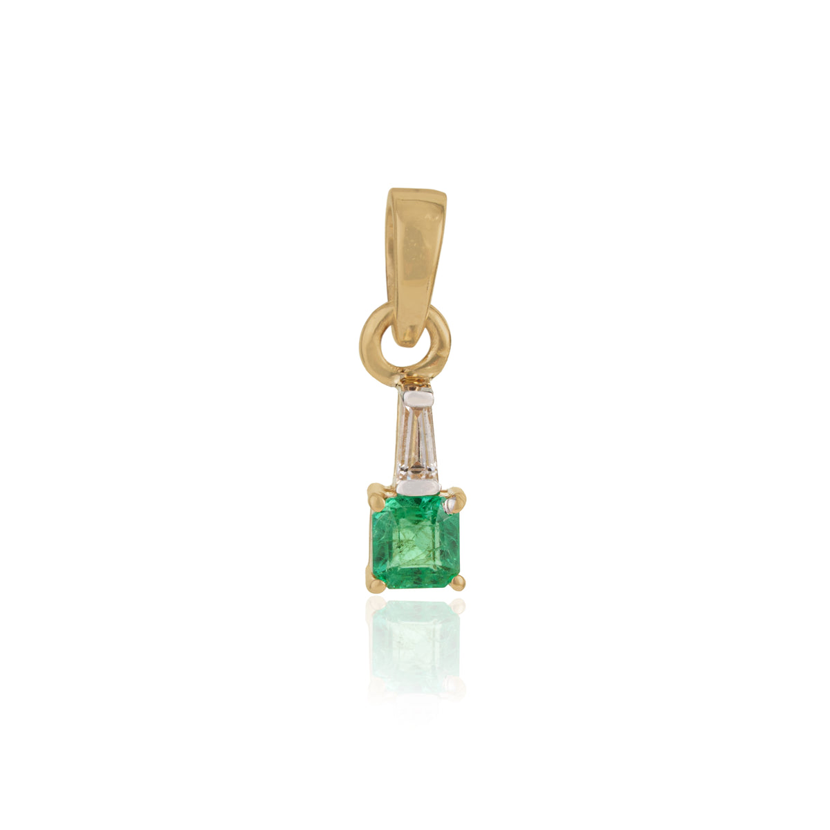 Emerald Diamond Gold Pendant