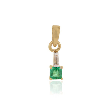 Emerald Diamond Gold Pendant